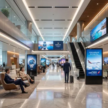 Airport branding media placement