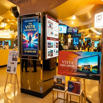 Newspaper, outdoor, and cinema advertising campaign visuals