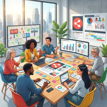 Media planners reviewing an out-of-home advertising campaign