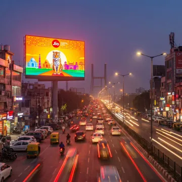 Digital billboard advertising campaign in Delhi