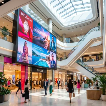 LED advertising display inside a shopping mall