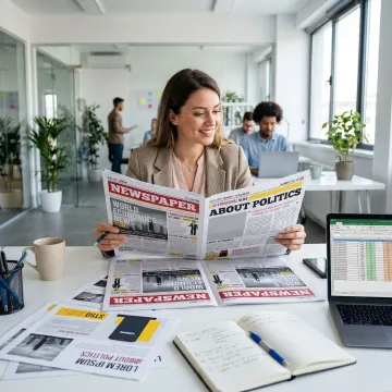 Media planner selecting newspaper ad placements