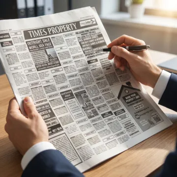 Real estate classified newspaper advertisement layout