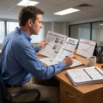 Newspaper notice booking process