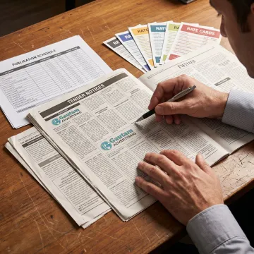 Tender advertisement planning in a newspaper