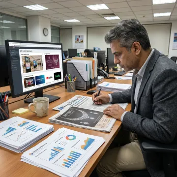 Advertising strategist planning a jewellery media campaign