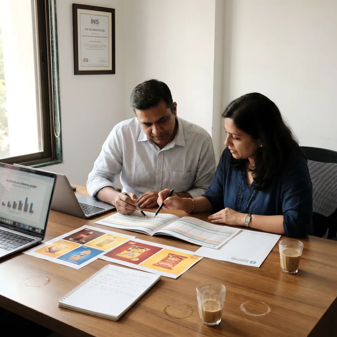 Team planning a digital media campaign for a food brand