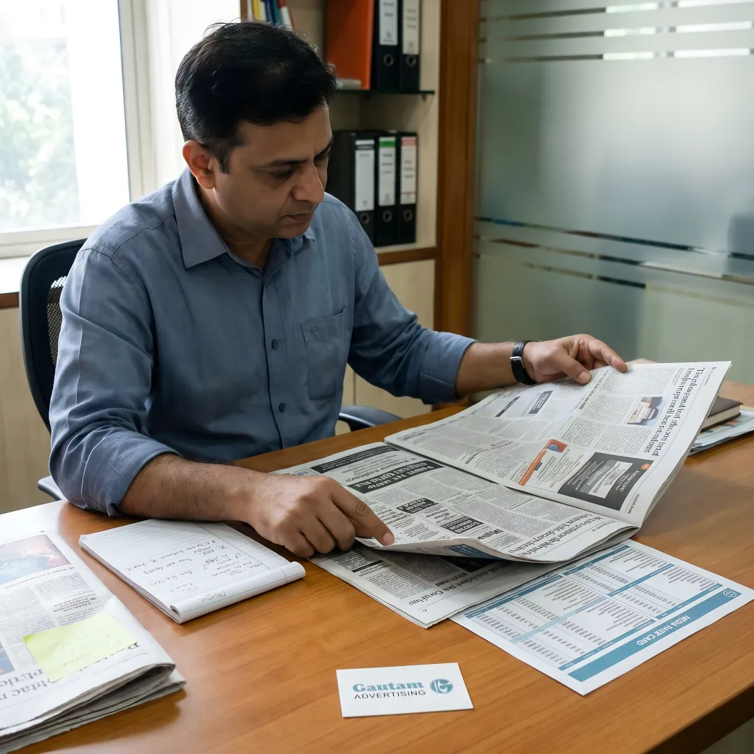Print media ad planning session