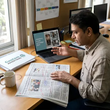 Advertising strategist planning a jewellery media campaign