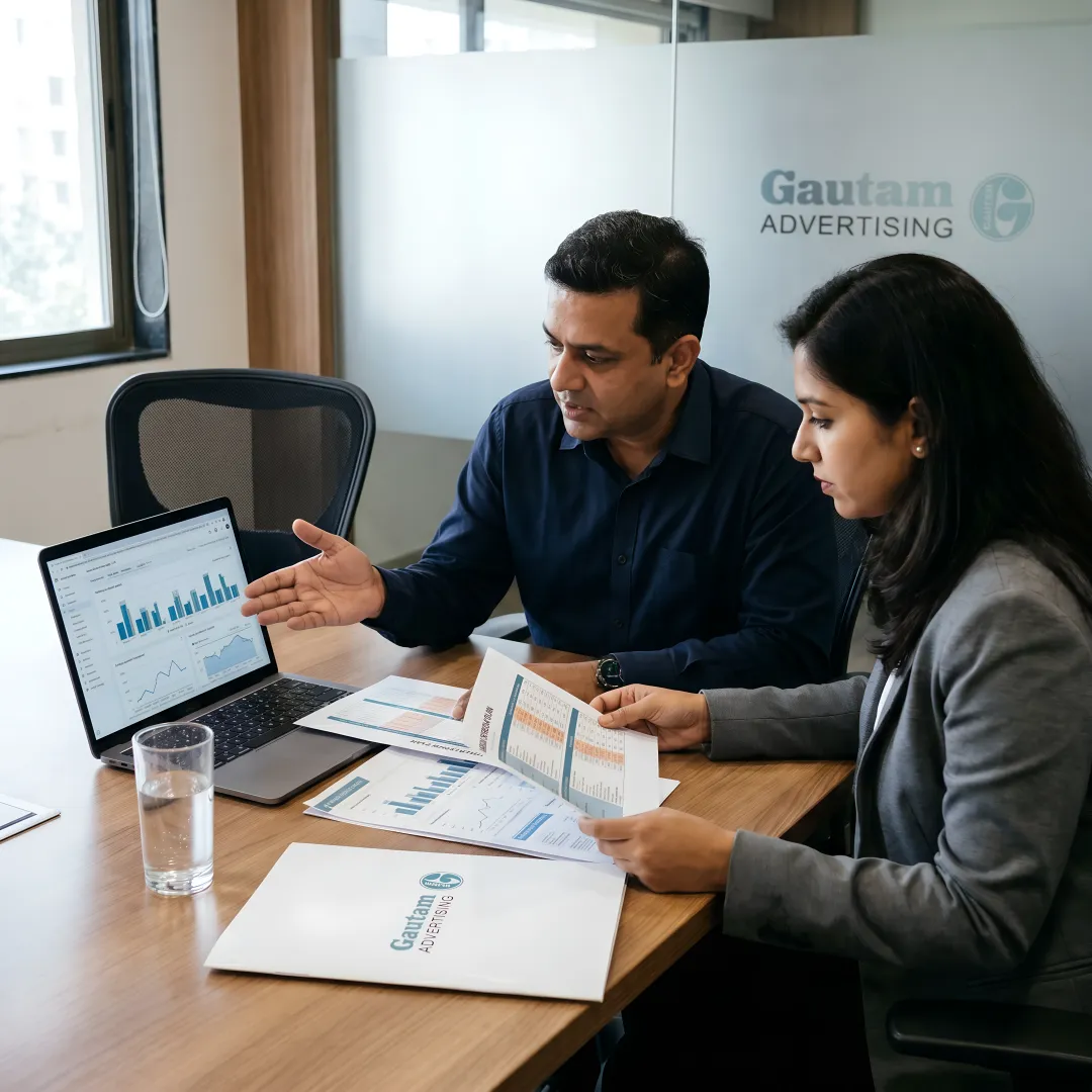 Team reviewing advertising channel performance