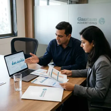 Team reviewing advertising channel performance