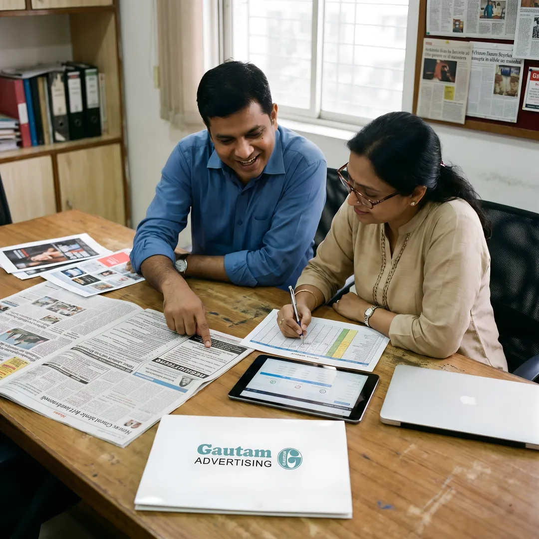 Team planning a recruitment advertising campaign