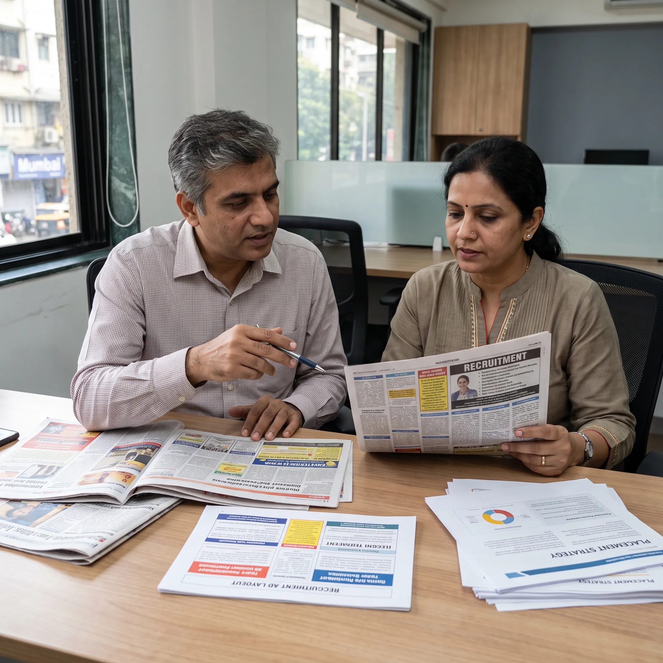Hiring advertisement planning for newspaper publication