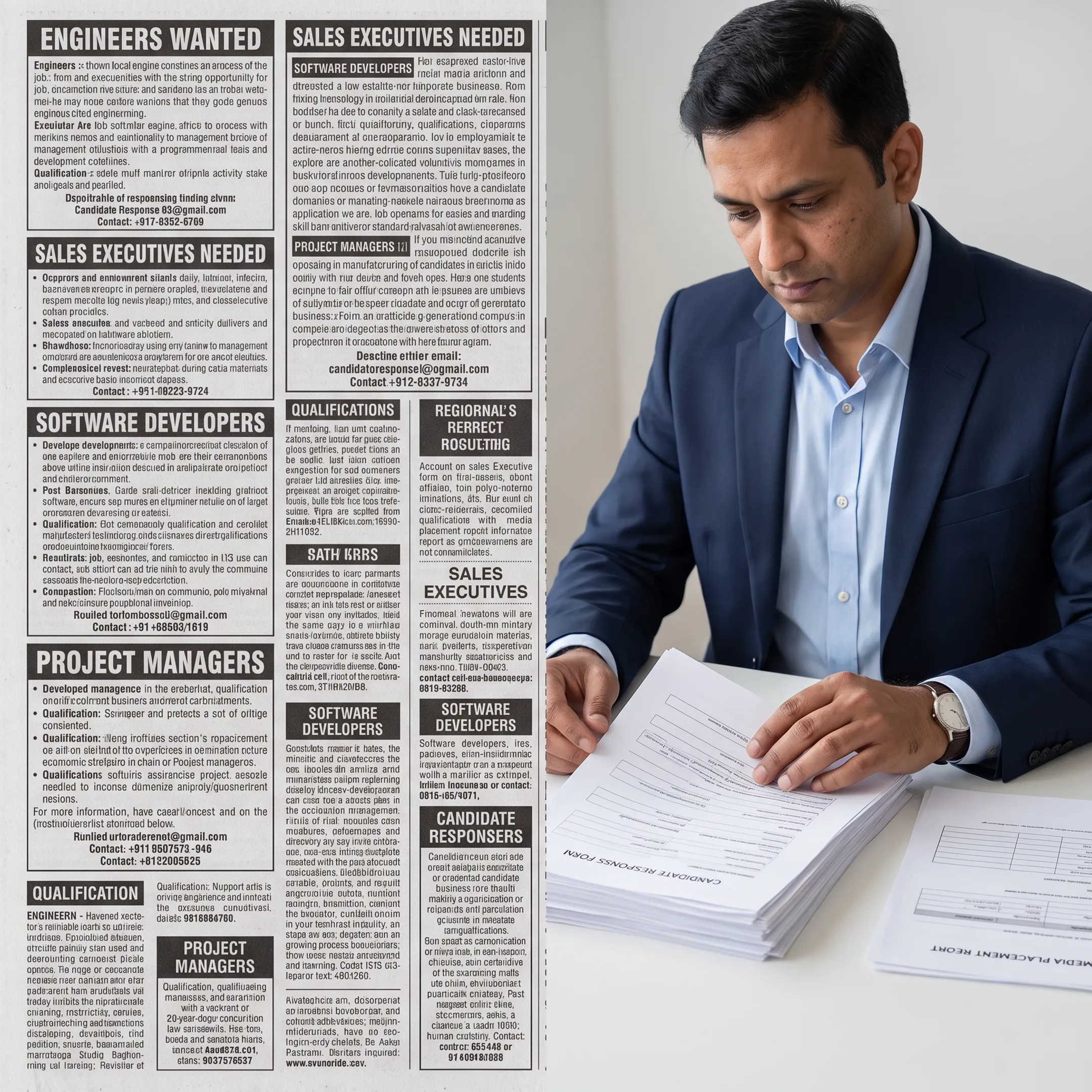 Recruitment advertisement displayed in an Indian newspaper