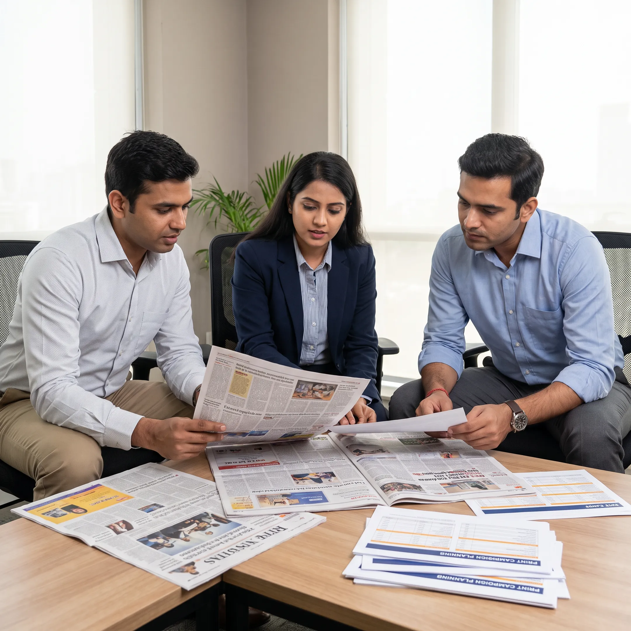 Newspaper advertising campaign planned by a media agency in India