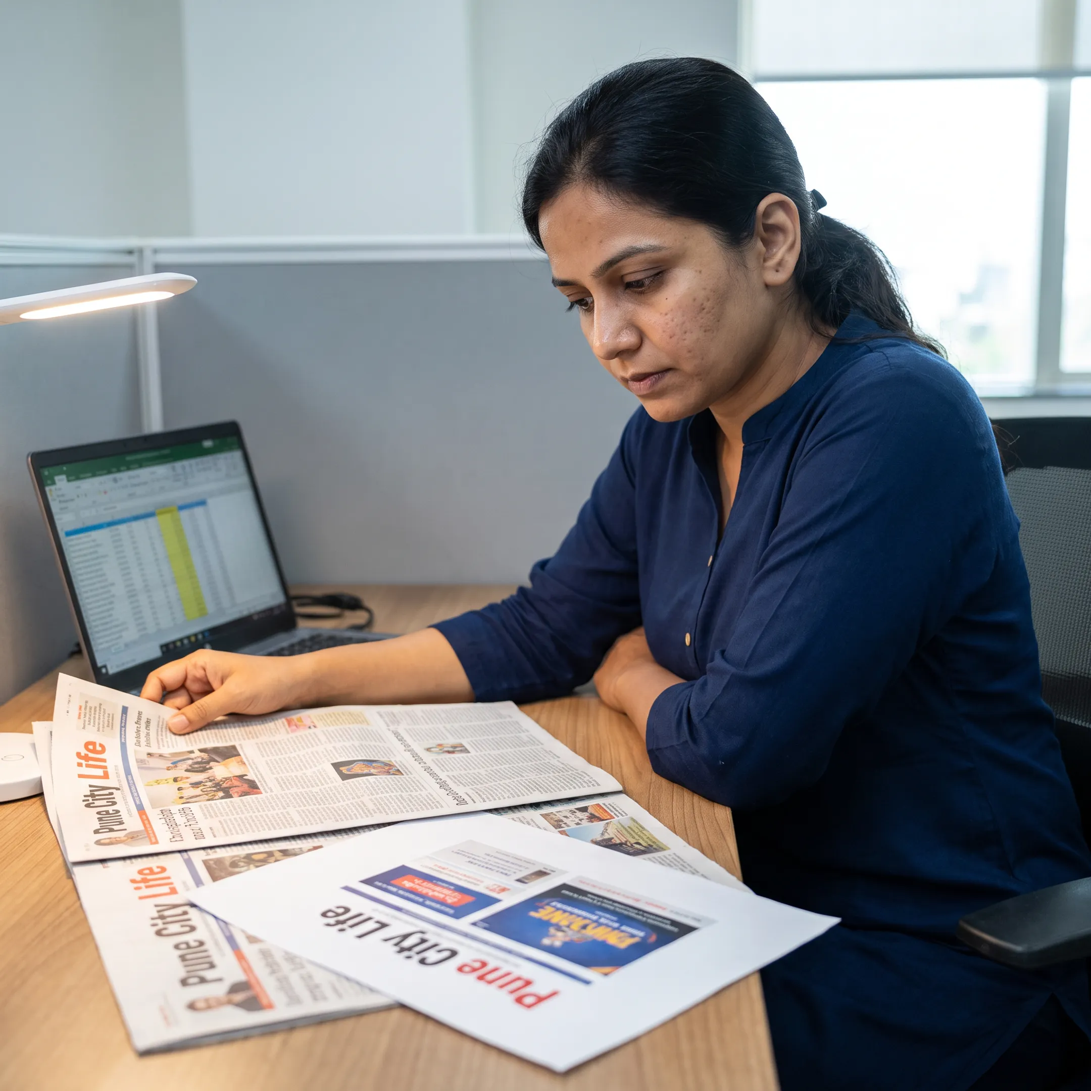 Advertising campaign displayed across print and digital media screens in Pune