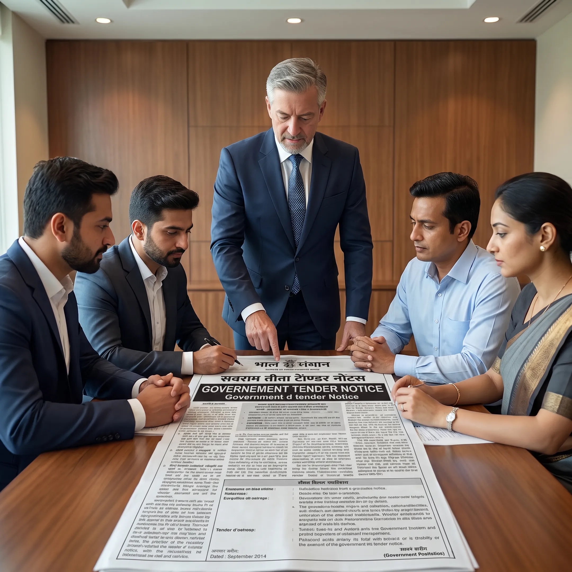 Government tender advertisement prepared for publication in an Indian newspaper