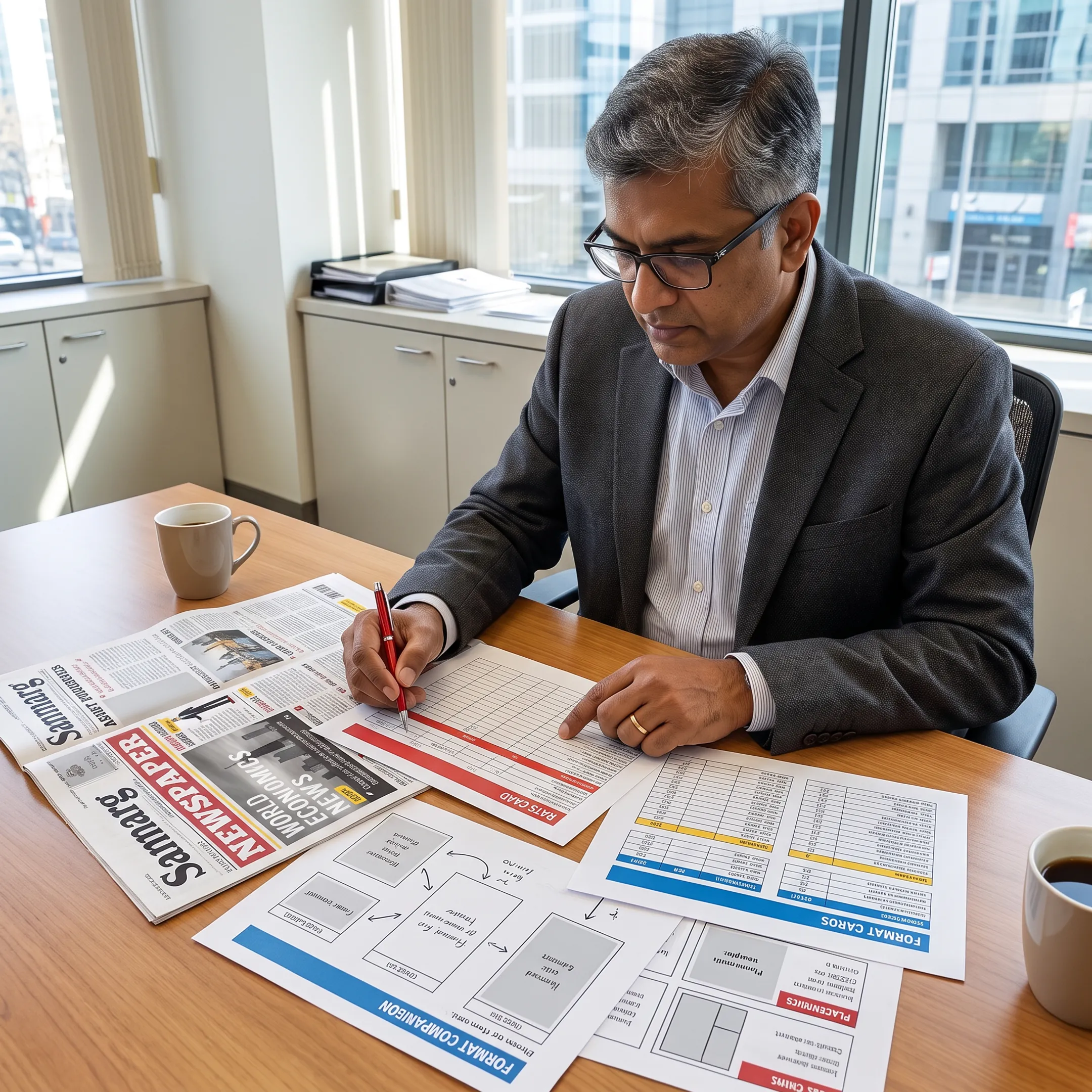 Media consultant planning a Sanmarg newspaper advertisement