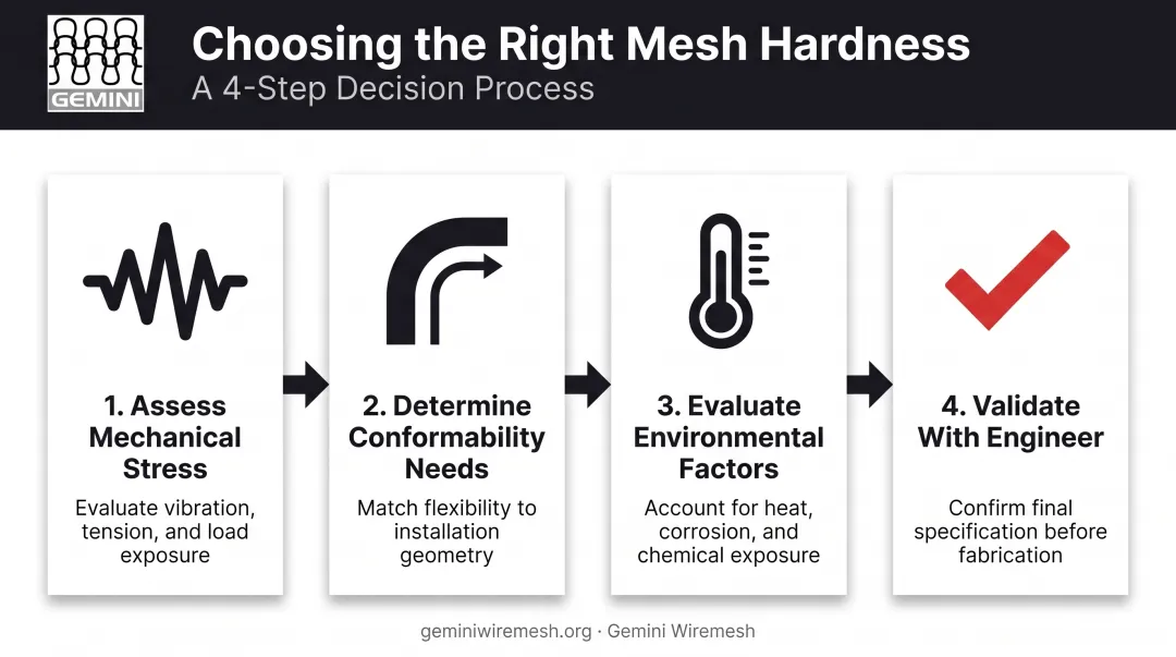 Four-step mesh hardness selection decision process for buyers