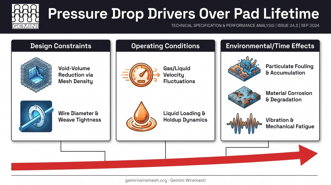 factors causing rising pressure drop in wire mesh mist eliminators over time