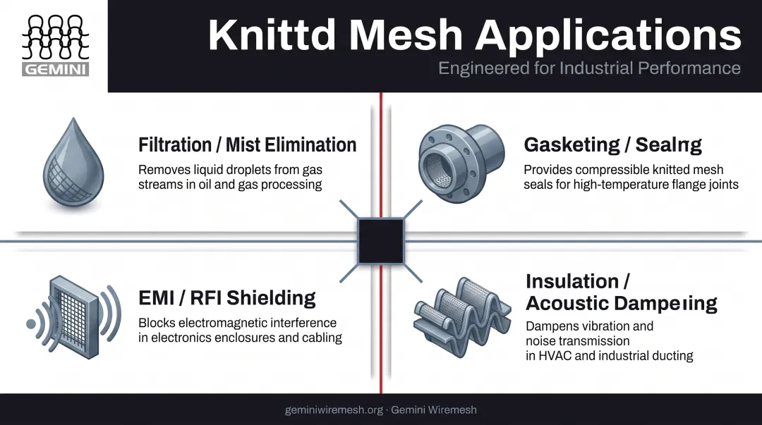 Four core industrial applications of knitted metal mesh overview
