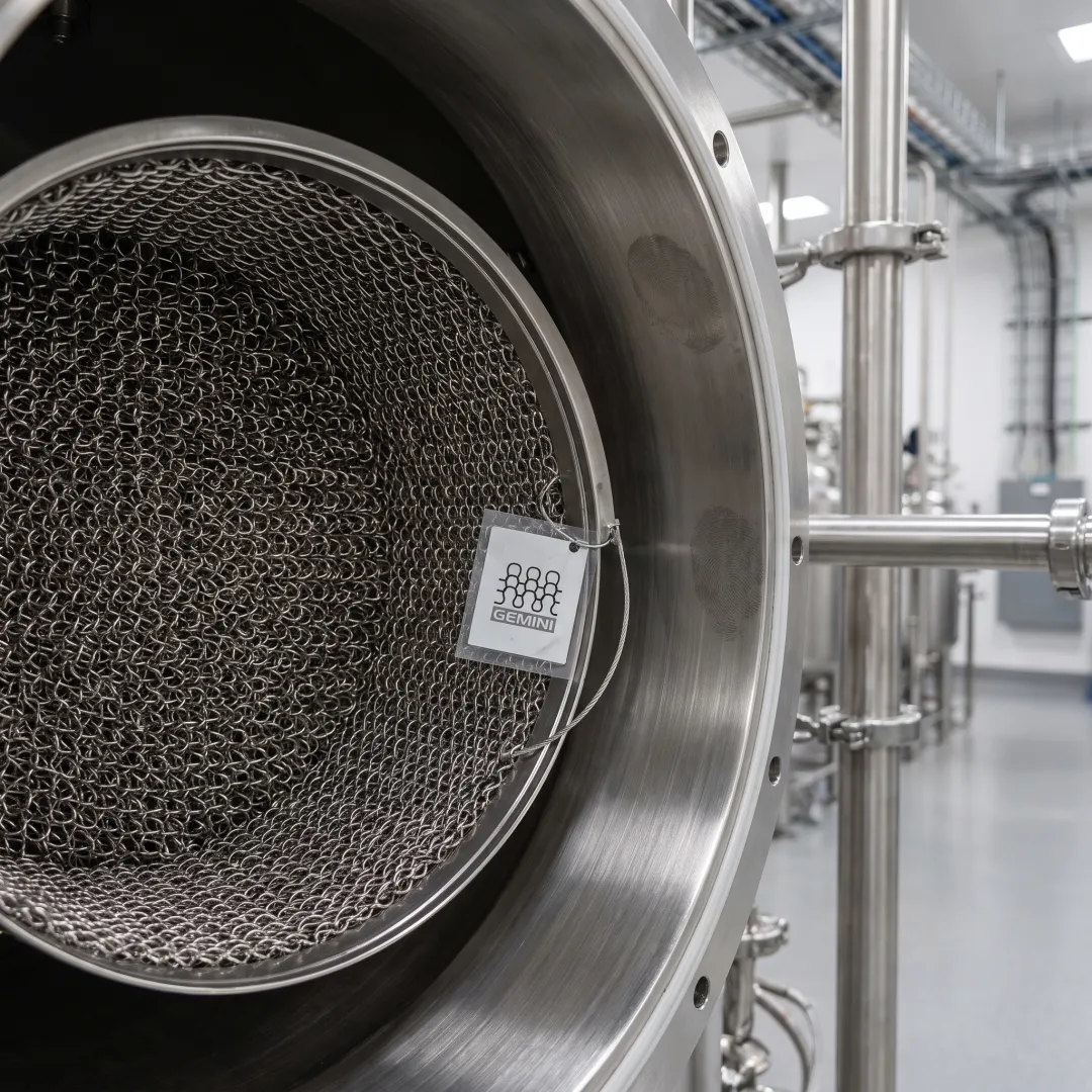 Pharmaceutical processing equipment using demister pads