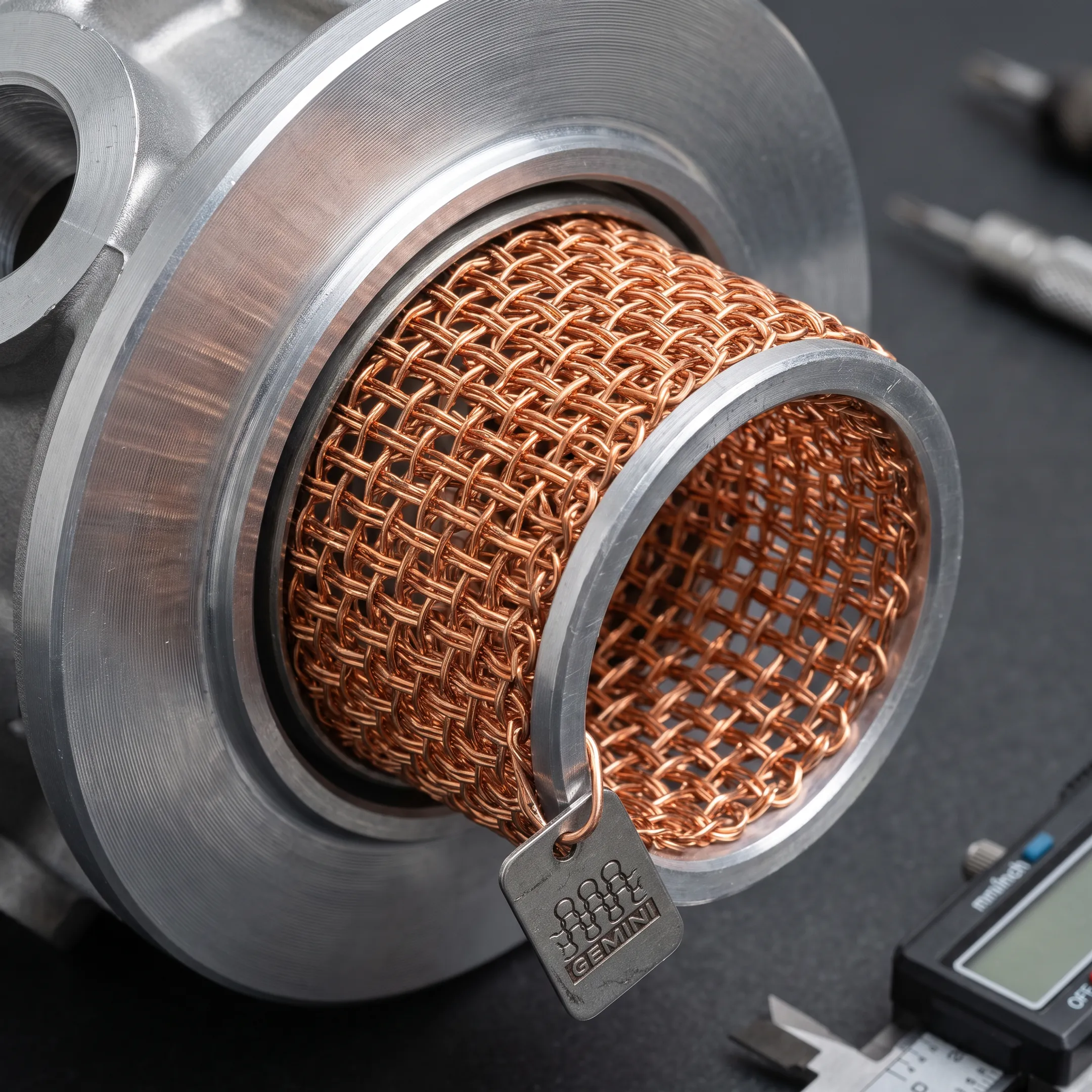 Copper mesh used in an automotive component