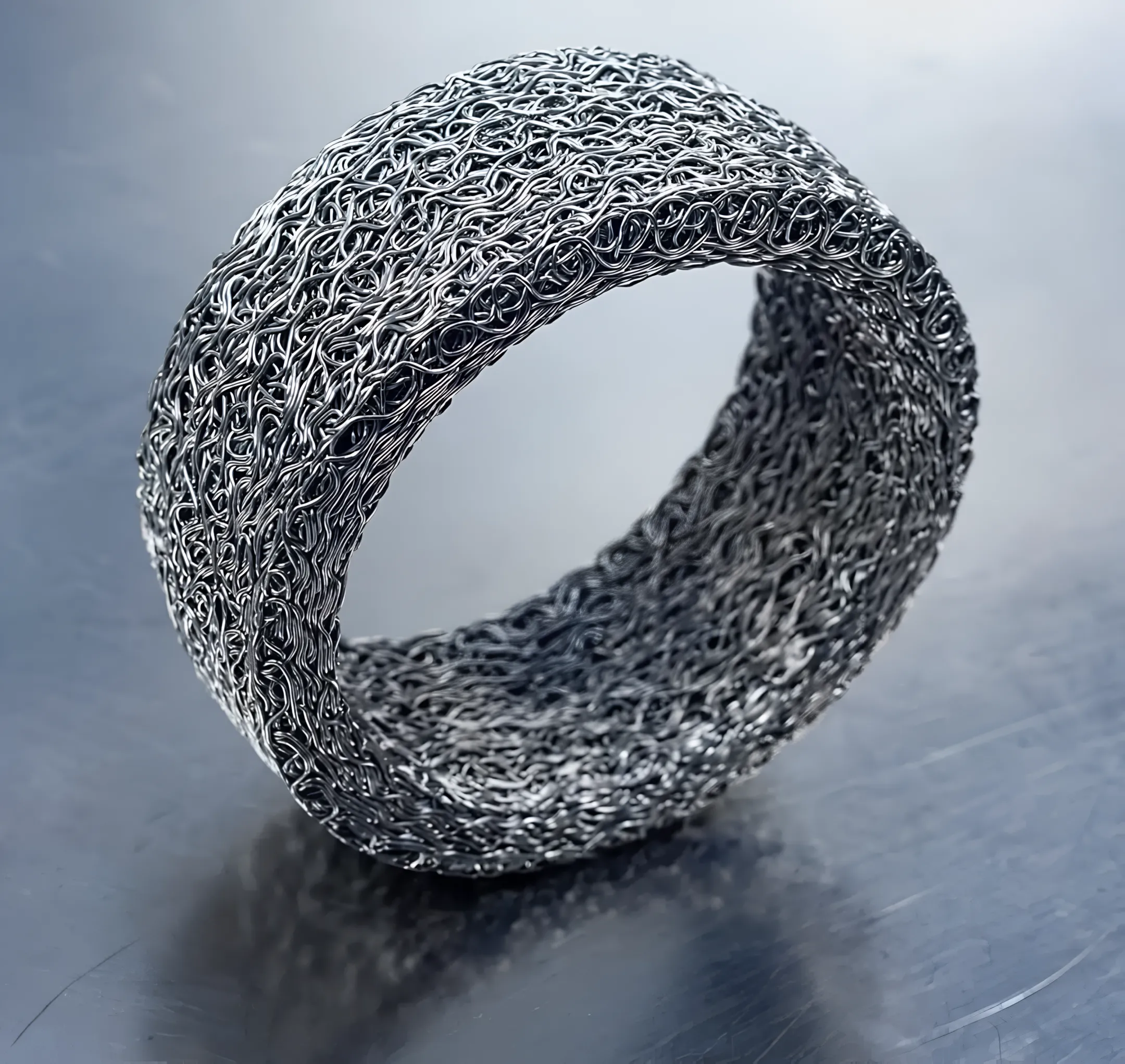 Compressed wire mesh component for an automotive exhaust system