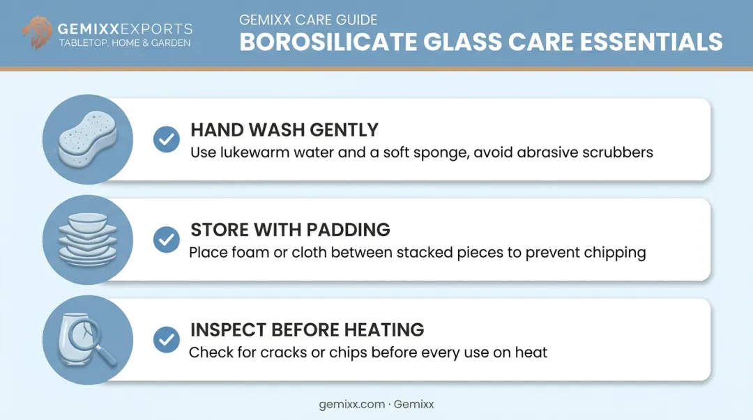 Three essential care habits checklist for borosilicate glass cookware maintenance