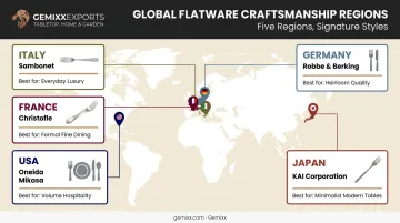 Top 10 flatware brands mapped by country and signature craftsmanship style
