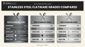 18/10 vs 18/8 vs 18/0 stainless steel flatware grade comparison chart