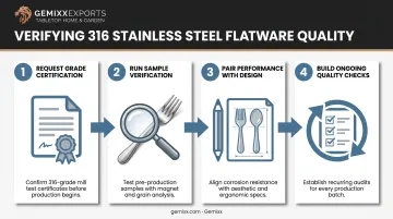 4-step verification process for sourcing genuine 316 stainless steel flatware