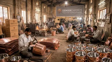 Gemixx Moradabad factory producing hammered copper dual-wall cookware
