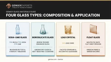 Comparison of four glass types by composition and primary use