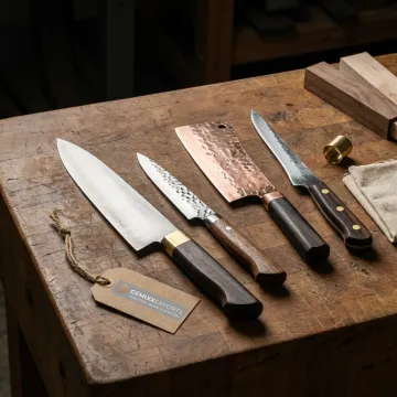 Custom handmade kitchen blades and tools