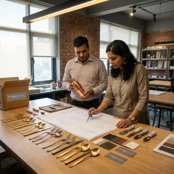 Tableware prototypes reviewed by a design team