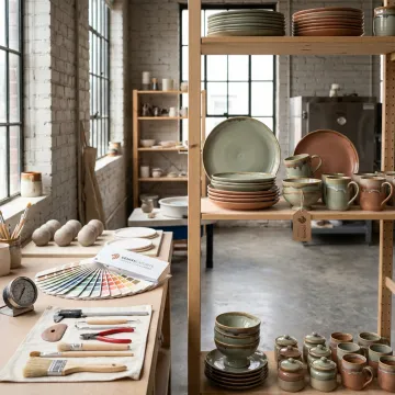Ceramic shop supplies and handcrafted tabletop products