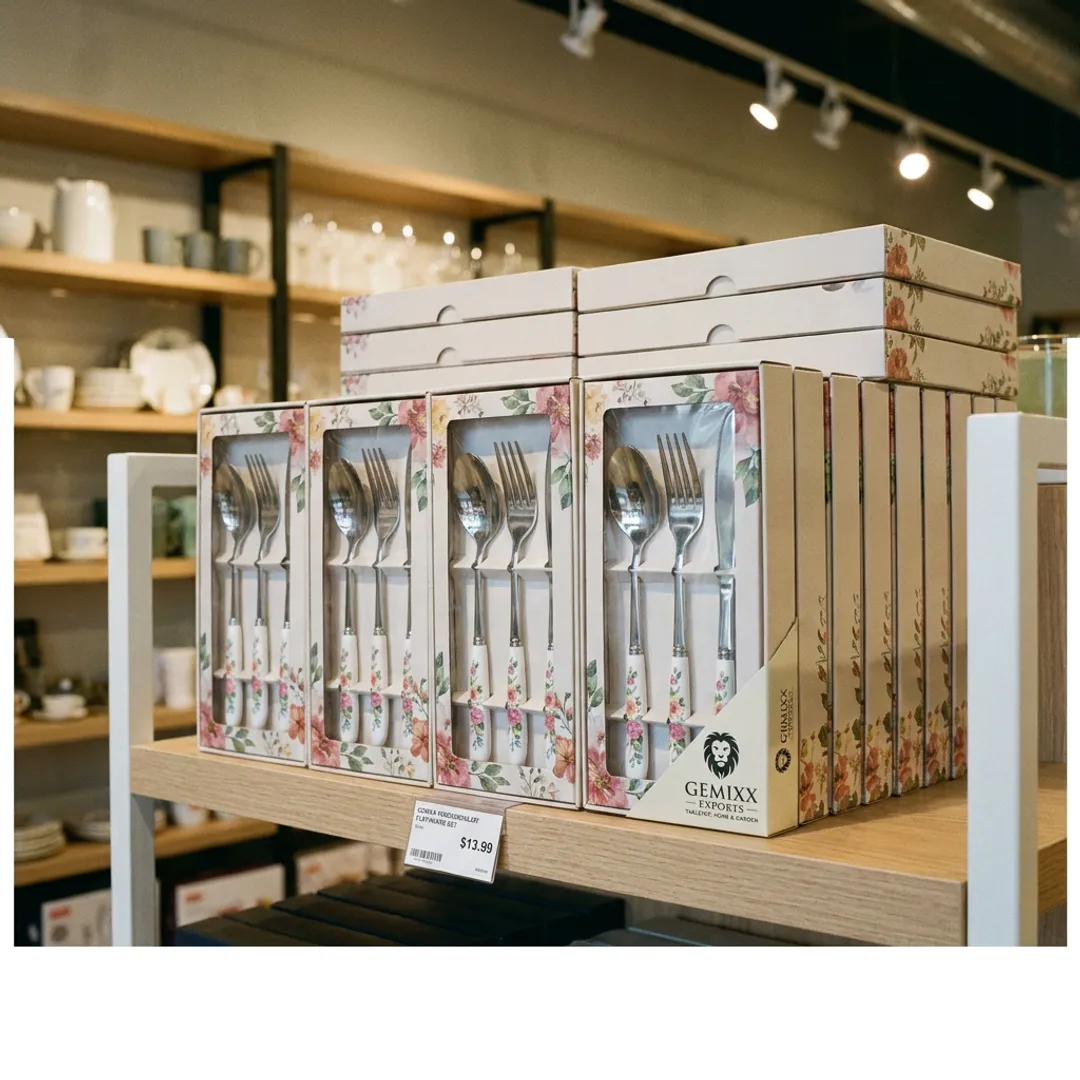Retail houseware brand floral flatware