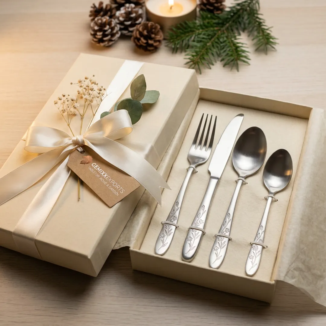 Retail gifting floral flatware set