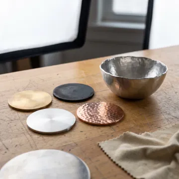 Custom metal finish samples and product prototype