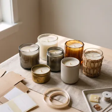 Custom private label candles arranged for wholesale