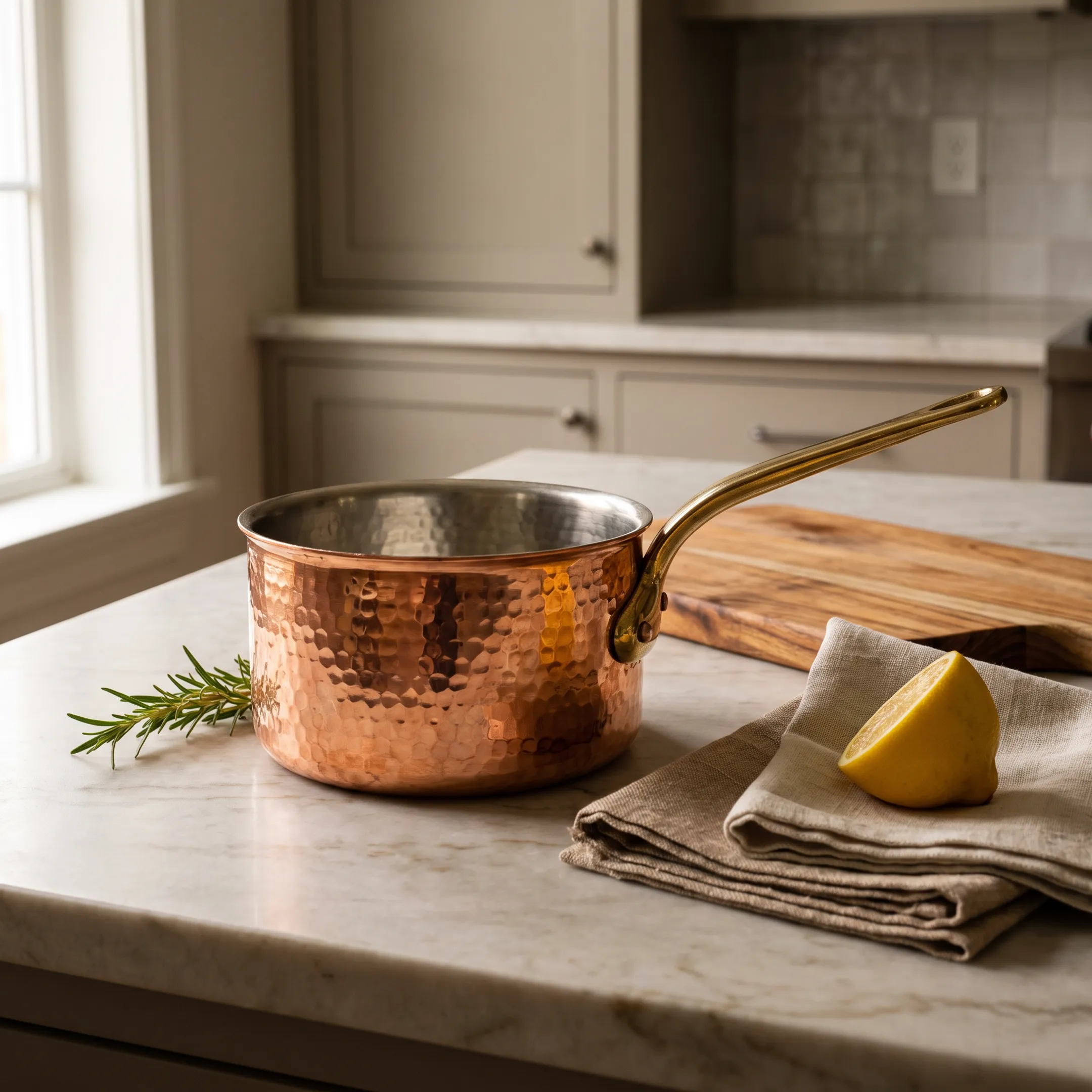 Designer kitchen saucepan styling