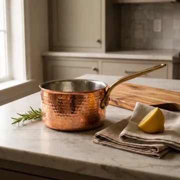 Designer kitchen saucepan styling