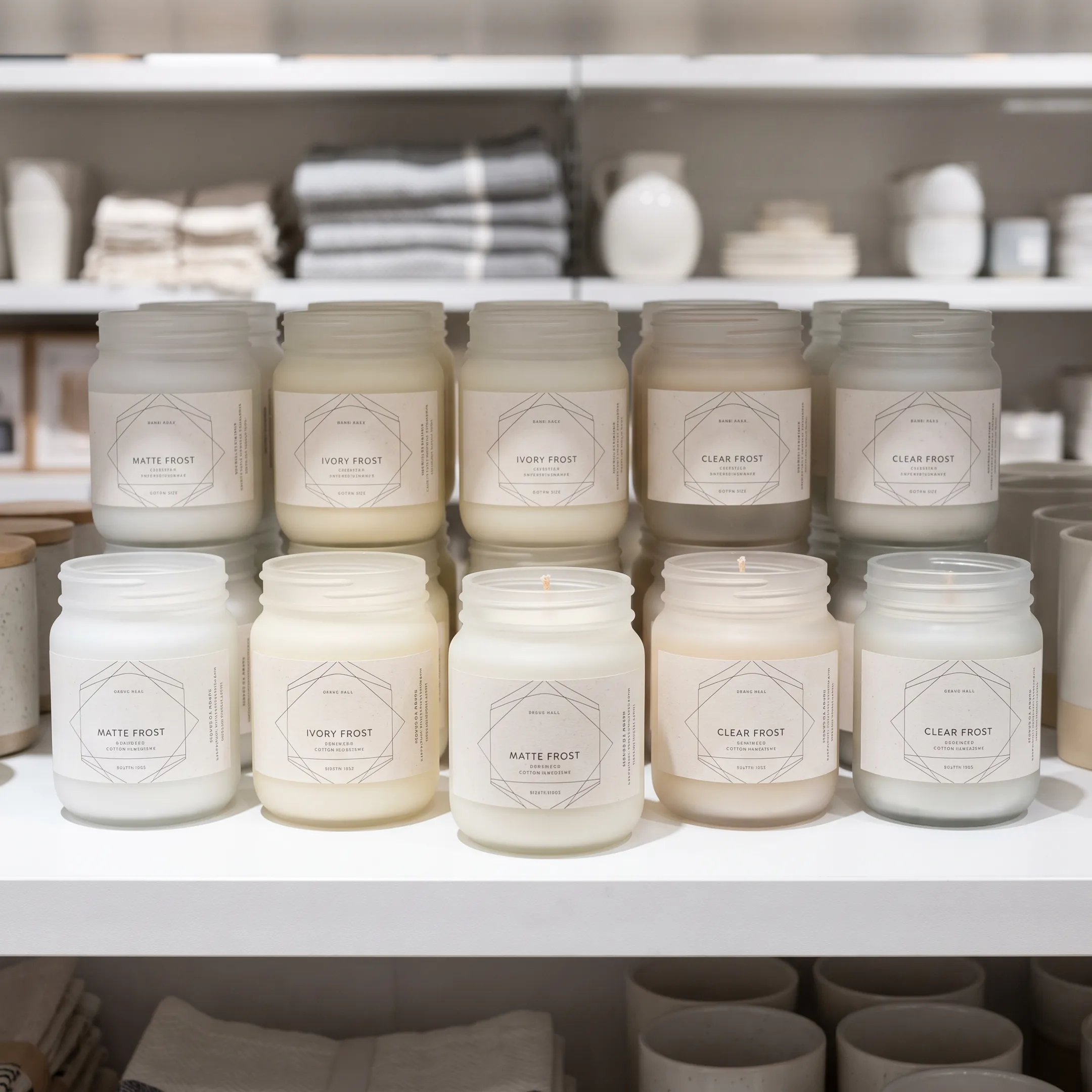 Retail branded mason candle jars