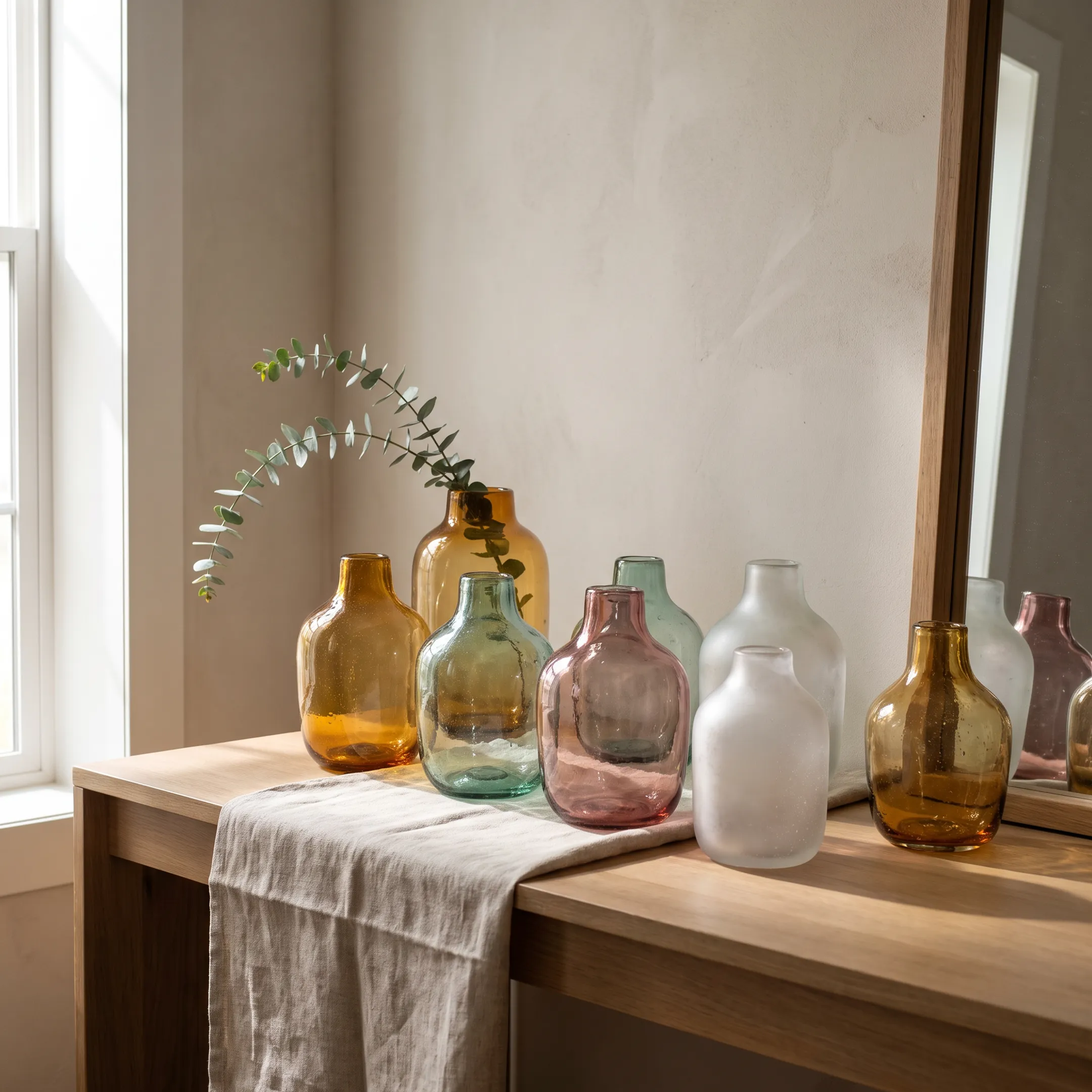 Decorative glass vases for home decor