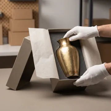 Gold vases prepared for corporate gifting