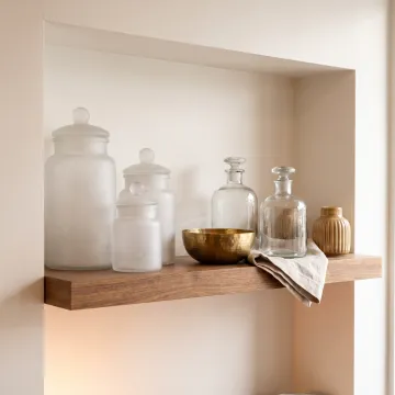 Glass vessels used in home decor styling