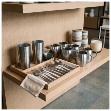 Retail houseware stainless steel product display