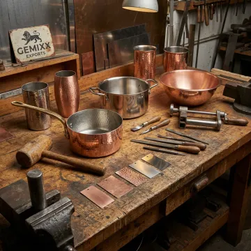 Handcrafted cookware prototypes and finish samples