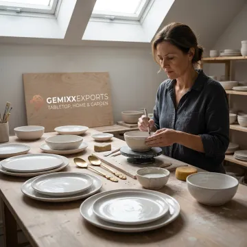 Custom porcelain tableware arranged for wholesale manufacturing